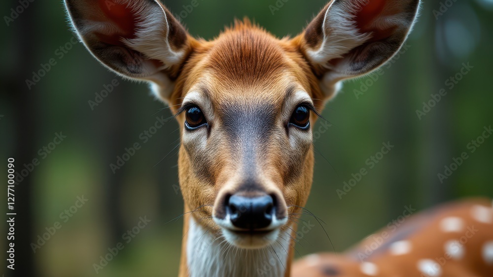 Close-up of a deer's eyes, ears, and neck, highlighting the deer's gentle expression in a natural setting. Close-up of a deer's eyes, ears, and neck, highlighting the deer's gentle expression in a natural setting.
