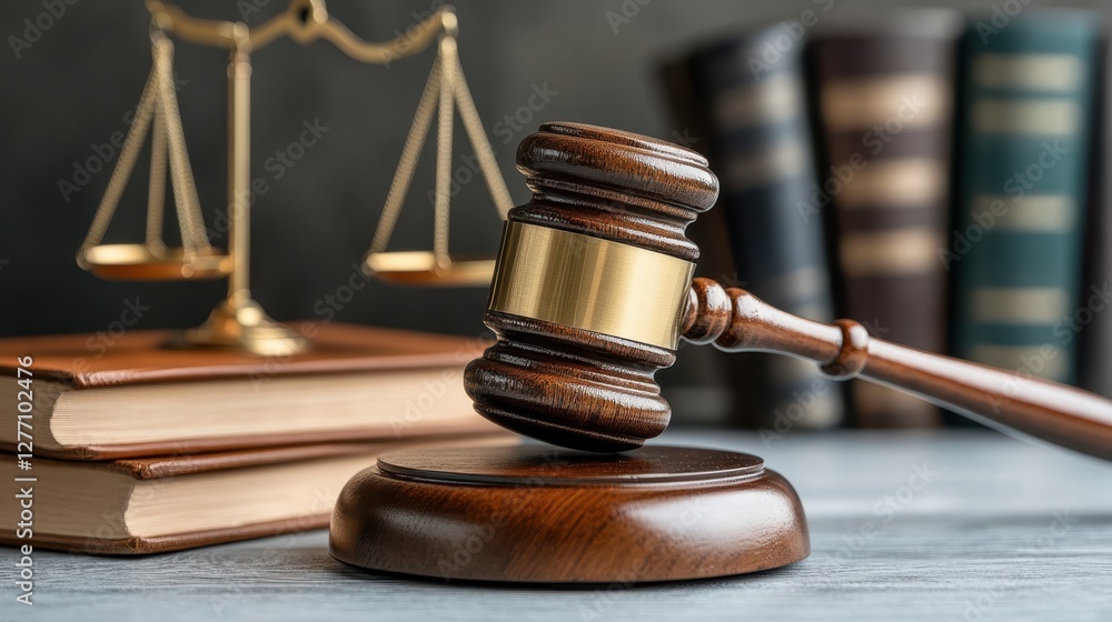 A polished wooden gavel rests atop a neatly arranged stack of books, symbolizing authority and the pursuit of knowledge. A polished wooden gavel rests atop a neatly arranged stack of books, symbolizing authority and the pursuit of knowledge.