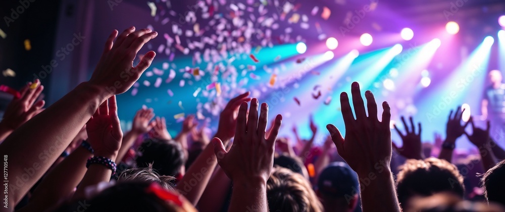 Concert Celebration with Confetti and Lights
Concert Celebration with Confetti and Lights