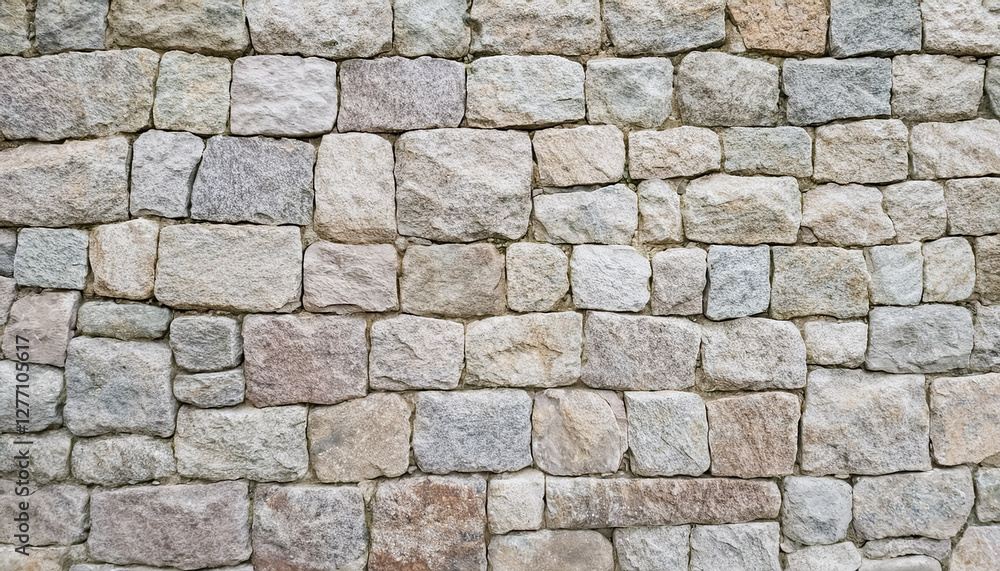 Fototapeta premium ランダムに並べられた石、壁、床、石畳、石垣、積んだ、グレイ、四角、テクスチャ、壁紙、背景