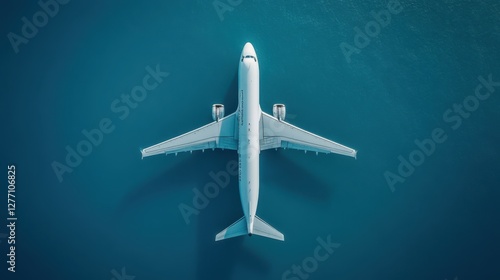 Arafplane soars gracefully above the ocean, framed by a clear blue sky, showcasing the beauty of flight and vastness of nature.