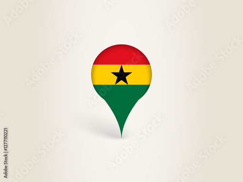 Pin Icon with Ghana National Flag. Free Download Pin Icon with Ghana National Flag. - GFXLoad
