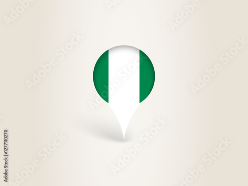 Pin Icon with Nigeria National Flag. Free Download Pin Icon with Nigeria National Flag. - GFXLoad