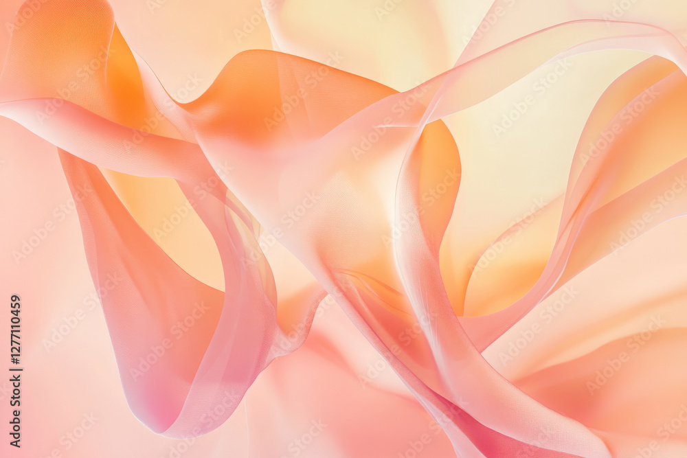 Obraz premium Surreal background featuring abstract organic shapes, soft color gradients in peach and pink, and textures that appear to flow and blend, giving the background a surreal and calming atmosphere
