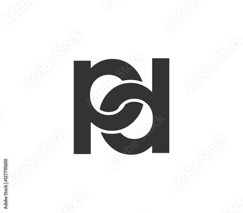 PD creative geometric initial based modern and minimal logo. Letter p d trendy fonts.