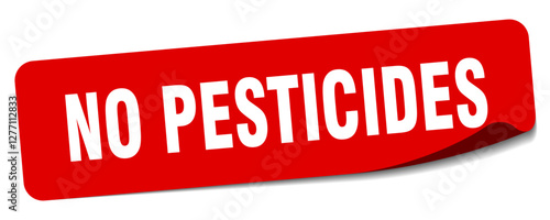 no pesticides sticker. no pesticides label
