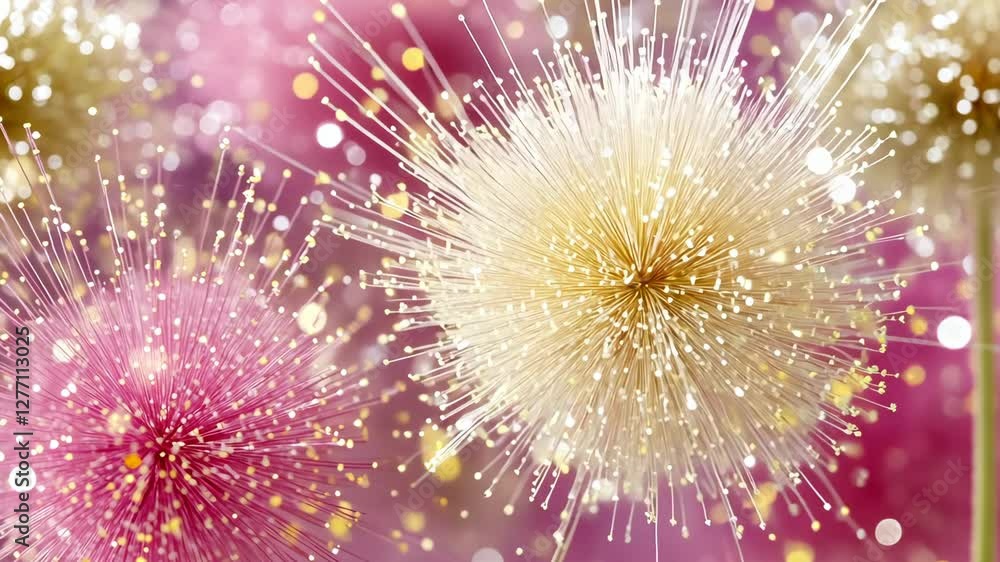 Colorful abstract representation of delicate flower-like structures with sparkling background Colorful abstract representation of delicate flower-like structures with sparkling background