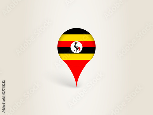 Free Download Pin Icon with Uganda National Flag. - GFXLoad