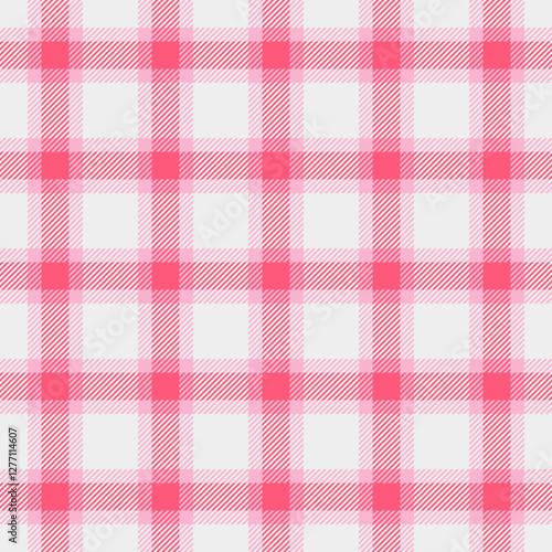 Elegant pink and white plaid pattern.  Perfect for backgrounds, textiles, or stationery designs. This subtle yet stylish texture evokes feelings of femininity and gentle sophistication.