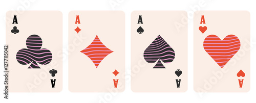 Playing Cards Illustration. clubs, diamonds, spades, and hearts