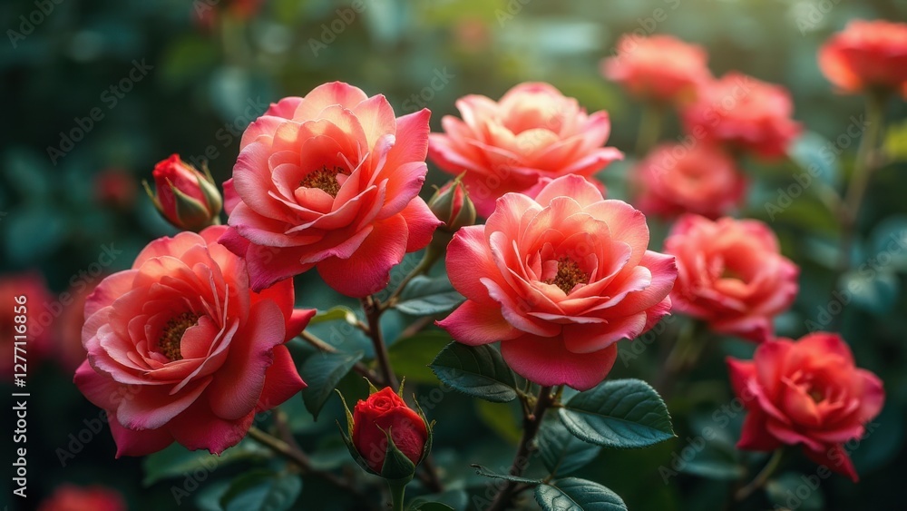 Beautiful roses wallpaper with vibrant red and pink blooms in a lush garden setting. Beautiful roses wallpaper with vibrant red and pink blooms in a lush garden setting.