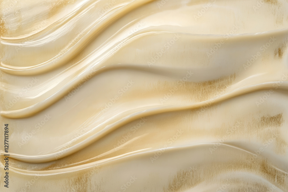Obraz premium A soft, wavy sand dune texture with warm golden hues, flowing organic patterns, and a smooth, undulating appearance.
