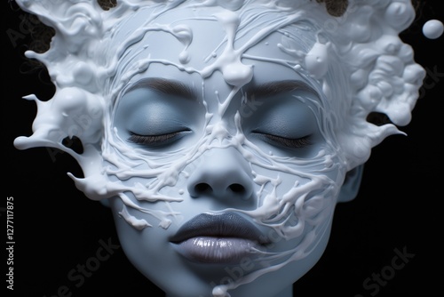Cosmetic mask on a female face