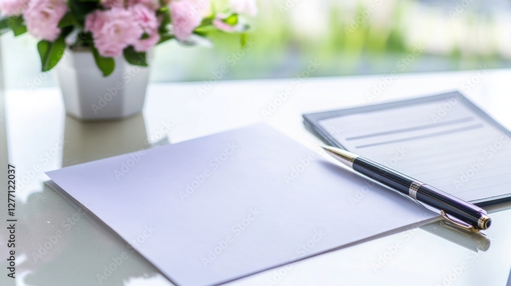 Resignation letter on a desk with a pen and planner. Featuring career reflection and transition Resignation letter on a desk with a pen and planner. Featuring career reflection and transition