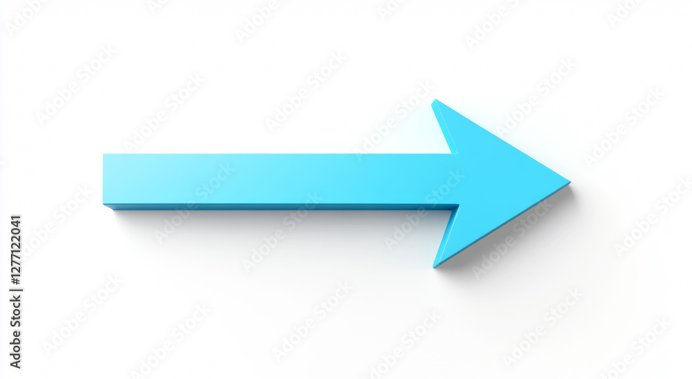 Blue Right Arrow on White Background Blue Right Arrow on White Background