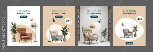 instagram interior furniture social media template architecture store slider poster banner design flat shopping post design sale promotion ads advertising product fashion beauty salon presentation
