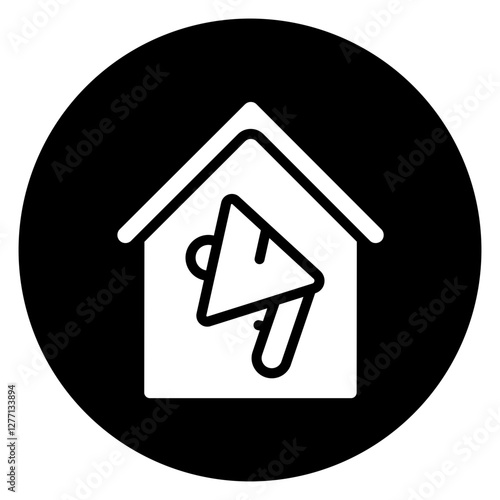 Inverted Bold Circle Real Estate Marketing Glyph