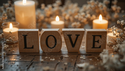A close-up of wooden letter blocks spelling out 