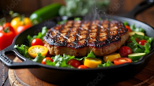 lamb chops with vegetables and herbs