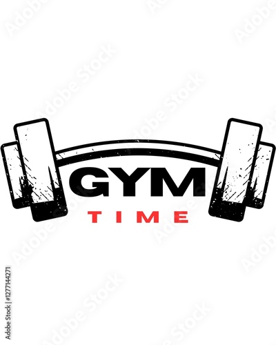 Gym Time text design with a barbell over it for enhanced performance