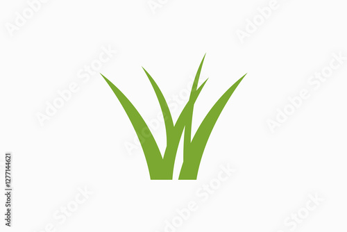 simple grass Vector Logo Premium