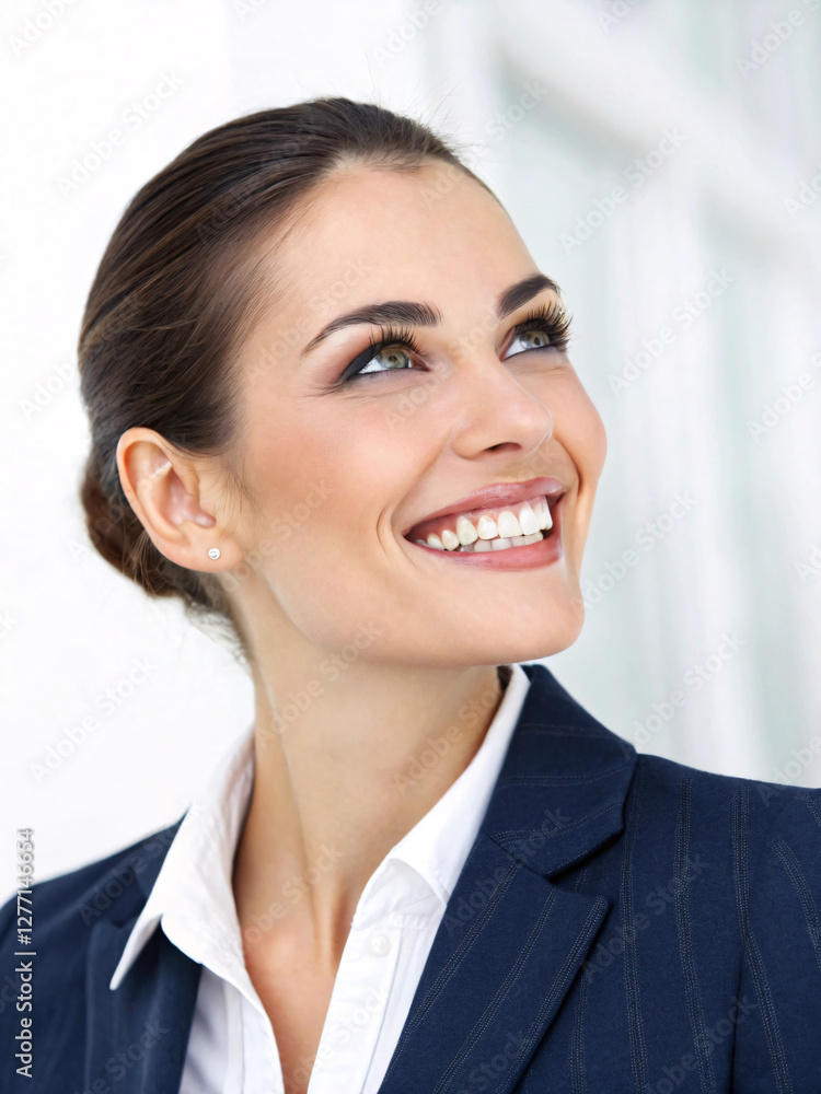 Portrait of a beautiful, smiling businesswoman in a suit, isolated on white background Portrait of a beautiful, smiling businesswoman in a suit, isolated on white background