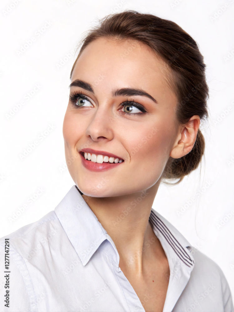 Portrait of a beautiful, young businesswoman in casual wear, isolated on a white background Portrait of a beautiful, young businesswoman in casual wear, isolated on a white background