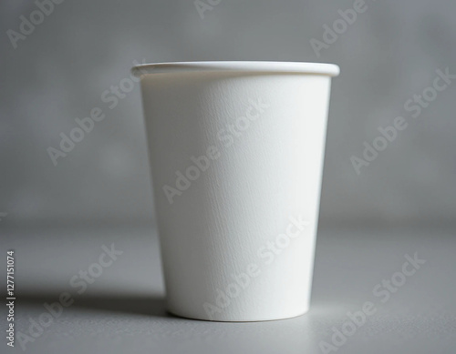 Tilted Paper Cup on Grey Surface