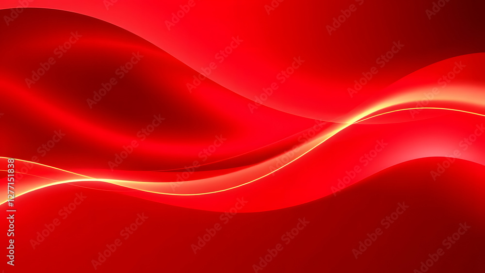 Red abstract silk background with flowing waves and soft light Red abstract silk background with flowing waves and soft light