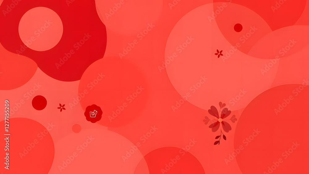 Romantic red abstract background with hearts and bubbles Romantic red abstract background with hearts and bubbles