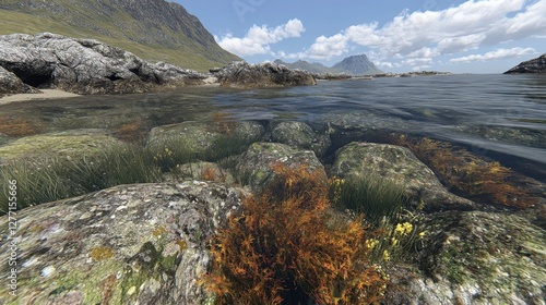 Exploring underwater rock formations coastal area scenic photography marine environment ground view nature's beauty