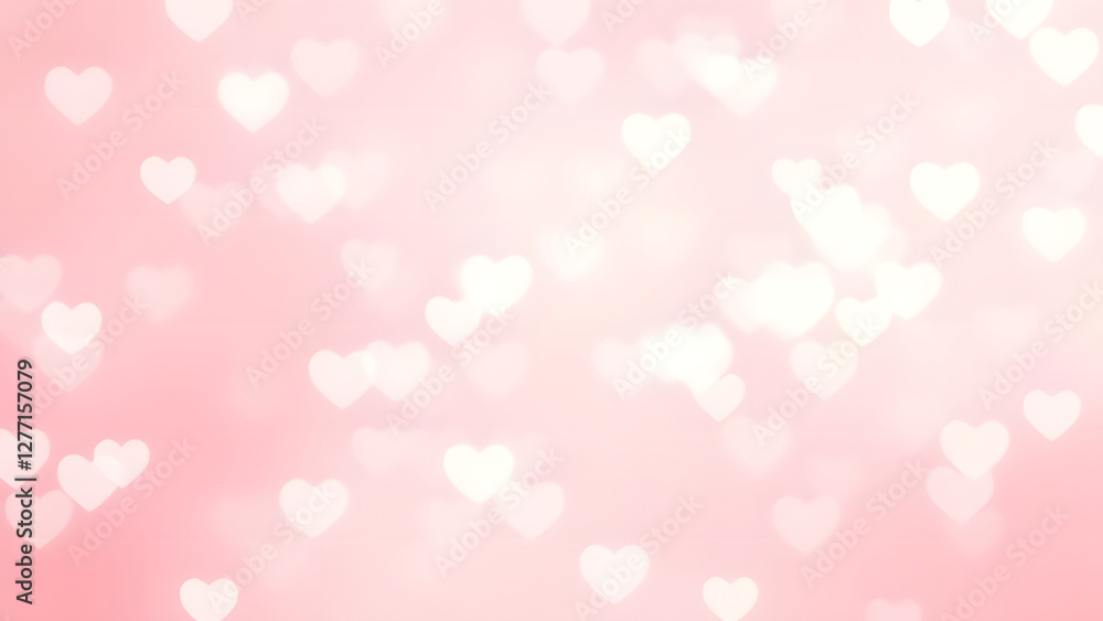 Pink heart pattern with glowing bokeh lights Pink heart pattern with glowing bokeh lights