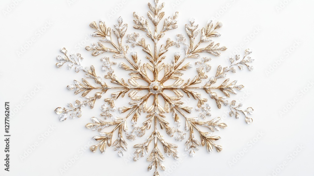 Glitter Golden Snowflake: Glittering golden snowflake icon for decoration on transparent background. Glitter Golden Snowflake: Glittering golden snowflake icon for decoration on transparent background.