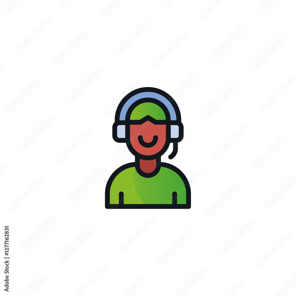 Customer care icon logo flat vector design Customer care icon logo flat vector design
