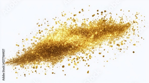 Gold Sparkle and Glitter Dust Effect: Gold sparkle and glitter dust effect isolated on transparent background.