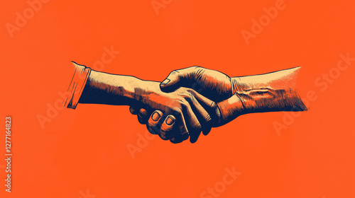 Symbolische Hand in Rot-Orange mit neutralem Hintergrund

 photo