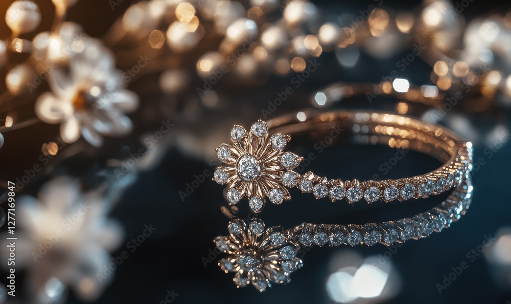 Elegant flat lay of jewelry displayed on a soft velvet surface, delicate reflections and soft lighting enhancing luxury and sophistication, Elegant flat lay of jewelry displayed on a soft velvet surface, delicate reflections and soft lighting enhancing luxury and sophistication,