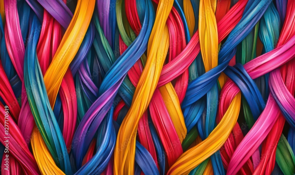 Colorful abstract lines weaving together in a harmonious pattern, symbolizing creativity and technology. Colorful abstract lines weaving together in a harmonious pattern, symbolizing creativity and technology.