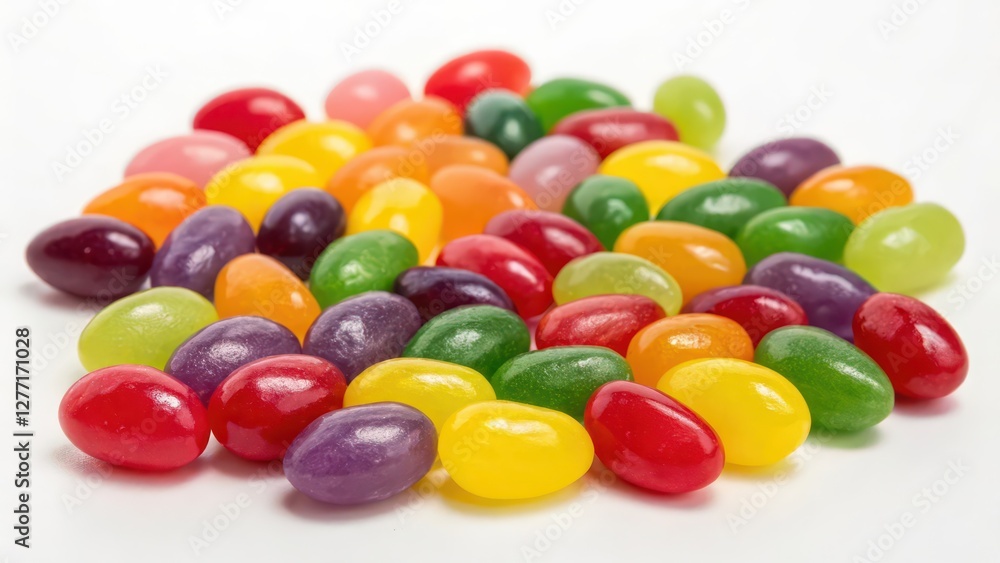 Colorful Jelly Beans on White Background Colorful Jelly Beans on White Background