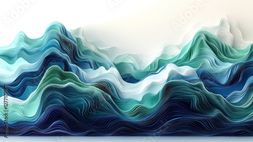 Wallpaper Mural Abstract wavy mountains in a light background Torontodigital.ca