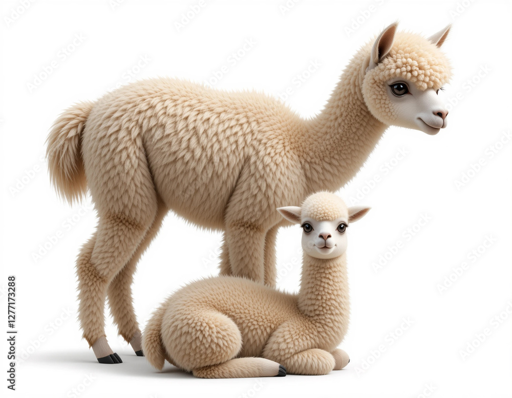 Fototapeta premium Fluffy Elegance: Alpaca