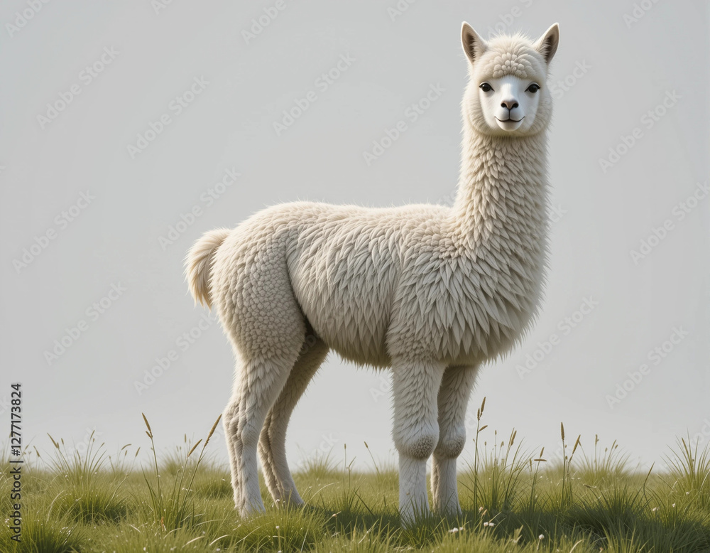 Obraz premium Fluffy Elegance: Alpaca