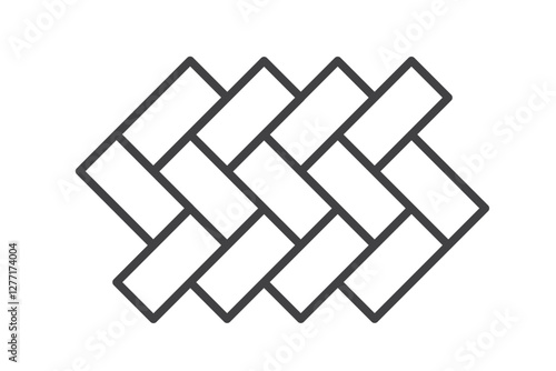 Tile floor line icon isolated on white background. Decorative laying tiles to bathroom, kitchen and others. Vector illustration