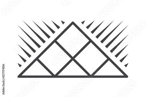 Tile floor icon with cement adhesive isolated on white background. Laying tiles simple shape. Vector illustration