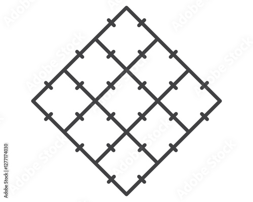 Tile wall line icon isolated on white background. Decorative laying tiles to bathroom, kitchen and others. Vector illustration