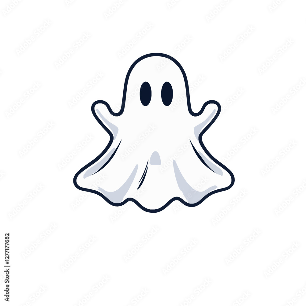 Cute Cartoon Ghost - Vector Element Cute Cartoon Ghost - Vector Element