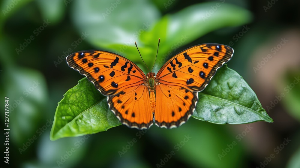 Obraz premium Vibrant Butterfly on Leaf