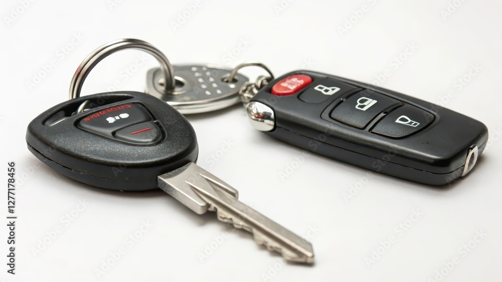 Car Keys and Remote on White Background Car Keys and Remote on White Background