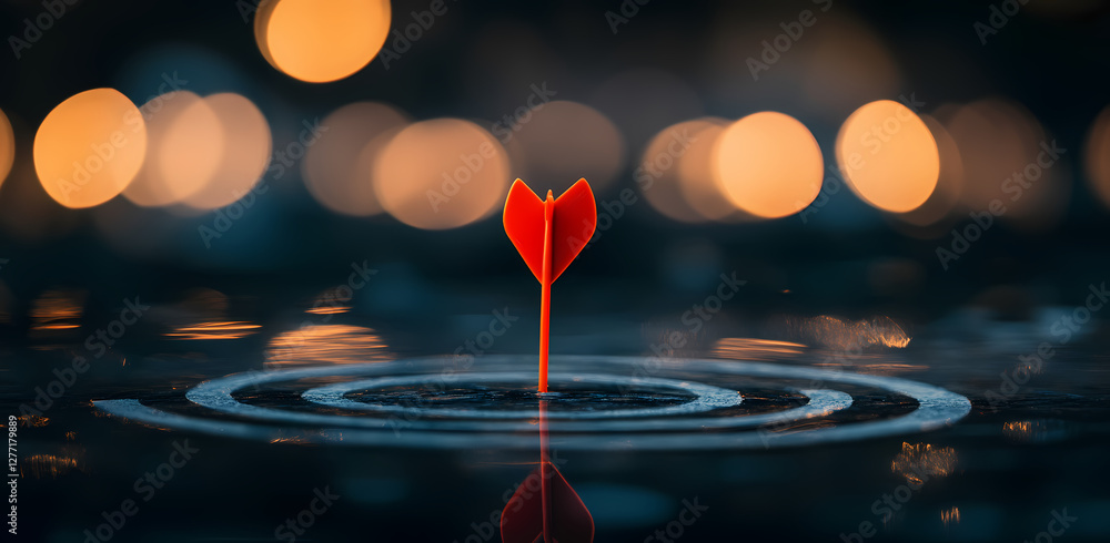 Bullseye: A close-up shot of a dart hitting the bullseye of a target, with soft, warm bokeh in the background, symbolizing accuracy and goal achievement. Bullseye: A close-up shot of a dart hitting the bullseye of a target, with soft, warm bokeh in the background, symbolizing accuracy and goal achievement.
