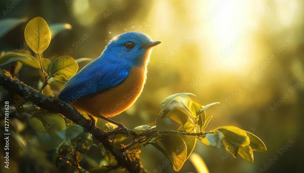Bird perched on a tree branch with glowing AR species info, vibrant natural backdrop, soft natural lighting, photorealistic Bird perched on a tree branch with glowing AR species info, vibrant natural backdrop, soft natural lighting, photorealistic